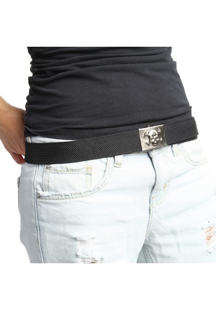 Cinturón de tela con Calavera 666
