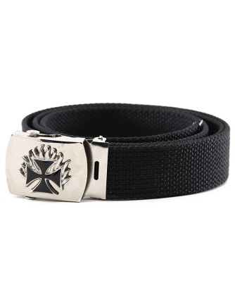 Cinturón de tela Cruz Malta Llamas