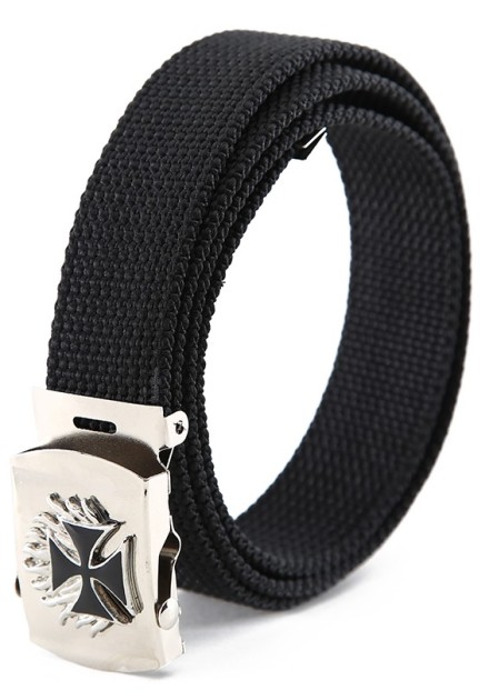 Cinturón de tela Cruz Malta Llamas