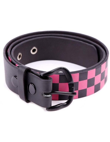 Cinturón Ska Rosa y Negro PVC