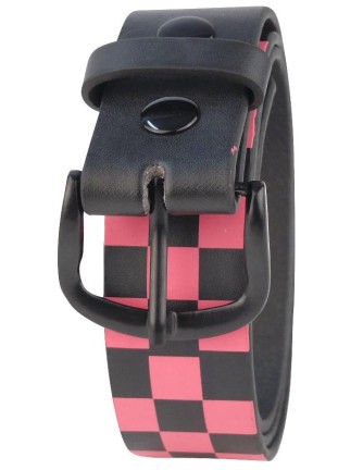 Cinturón Ska Rosa y Negro PVC 2