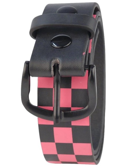 Cinturón Ska Rosa y Negro PVC