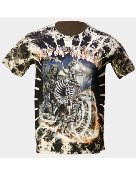 Camiseta HOT AS HELL - Calavera Biker Full Print