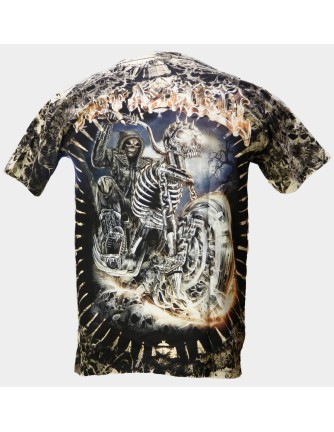 Camiseta HOT AS HELL - Calavera Biker Full Print 2