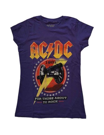 Camiseta para chica ACDC - For Those About To Rock Morada
