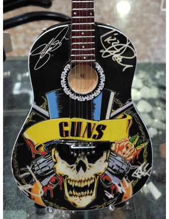 Guitarra Miniatura GUNS N ROSES - Calavera Firmas