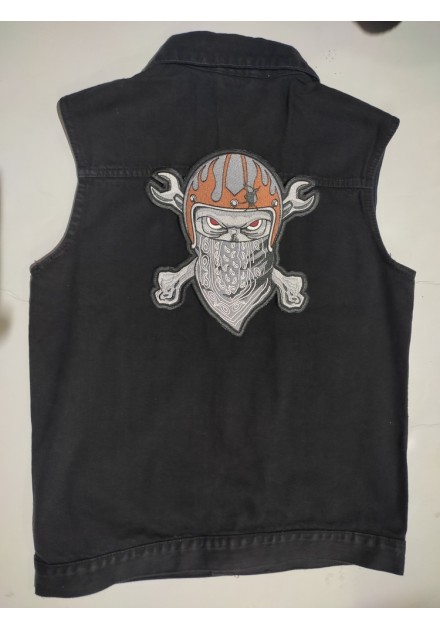 Parche Gigante Calavera Biker Pañuelo Bordado