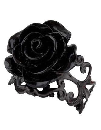 Anillo Rosa Negra Ajustable