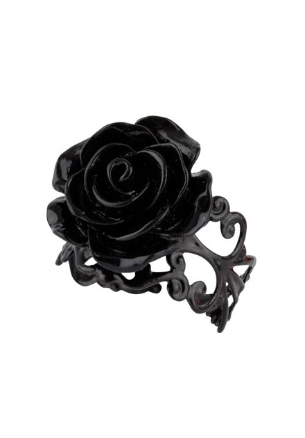 Anillo Rosa Negra Ajustable