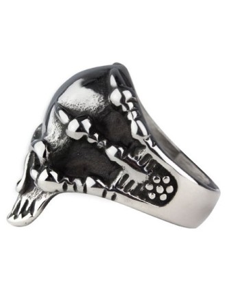 Anillo Calavera Garras Acero 2