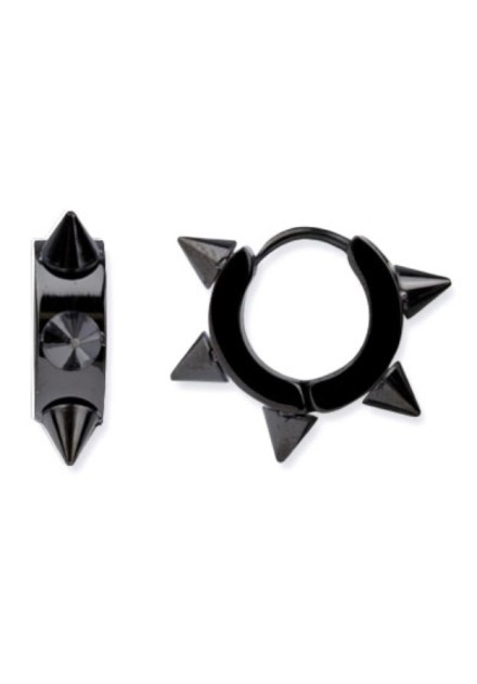 Pendientes Pinchos Acero Negro