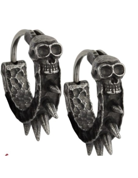 Pendientes Calaveras Pinchos Acero (par)