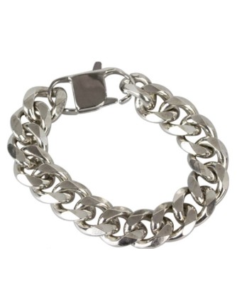 Pulsera Cadena Gruesa Plana Acero 20 cm.