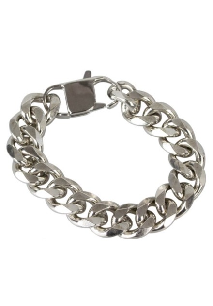 Pulsera Cadena Gruesa Plana Acero 23 cm.