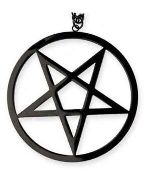 Colgante Pentagram Negro Grande Acero