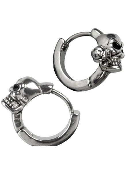 Pendientes Calavera con Rosa Acero (par)