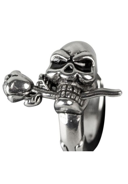 Pendientes Calavera con Rosa Acero (par)