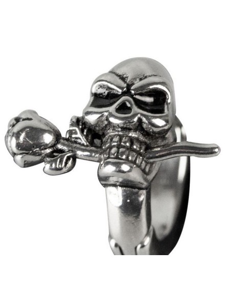 Pendientes Calavera con Rosa Acero (par)