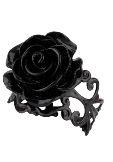 Anillo Rosa Negra Acero
