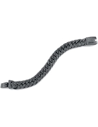 Pulsera Gruesa Plana Acero Envejecido 2