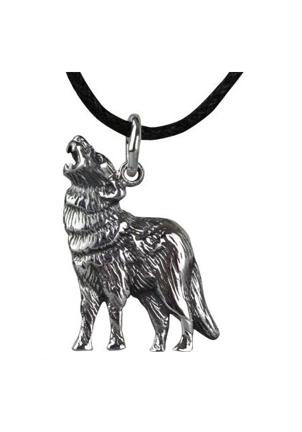 Colgante Lobo Plata Pequeño
