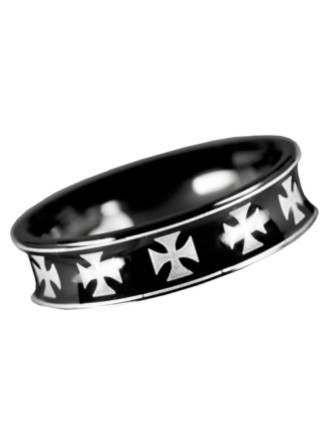 Anillo Iron Cross Cruz Malta Acero Negro