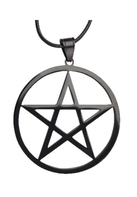 Colgante Pentagrama Negro Acero