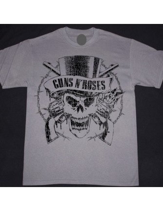 Camiseta GUNS N ROSES - Calavera Vintage Gris