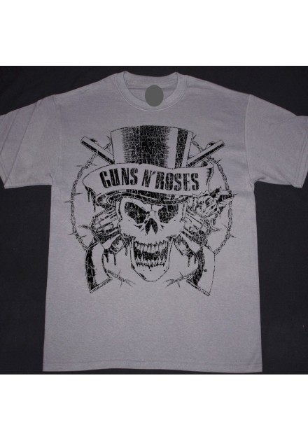 Camiseta GUNS N ROSES - Calavera Vintage Gris