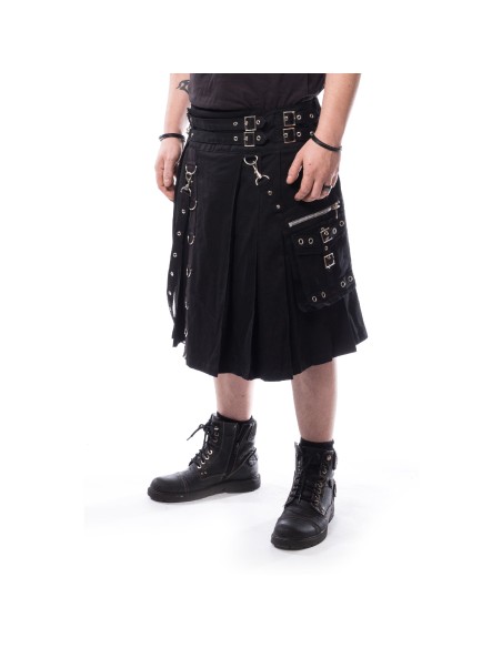 Falda / Kilt Negra para hombre con correas