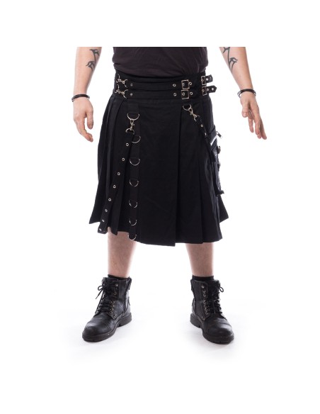 Falda / Kilt Negra para hombre con correas