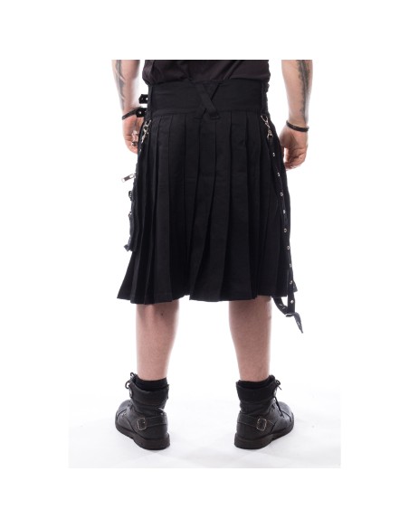 Falda / Kilt Negra para hombre con correas