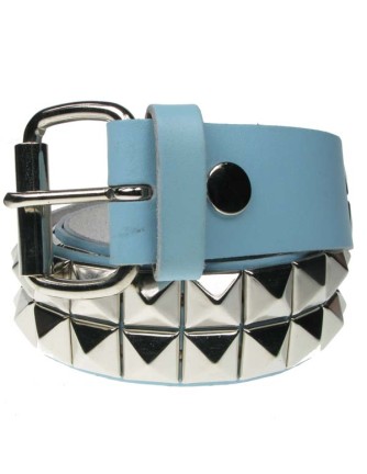 Cinturón pirámide 2 filas Azul Cuero