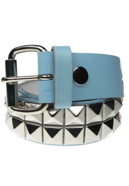 Cinturón pirámide 2 filas Azul Cuero