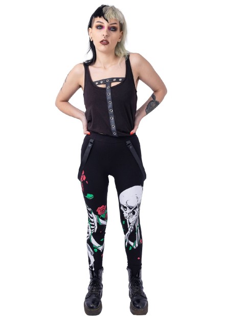 Leggins Garden Skull Calavera Rosas