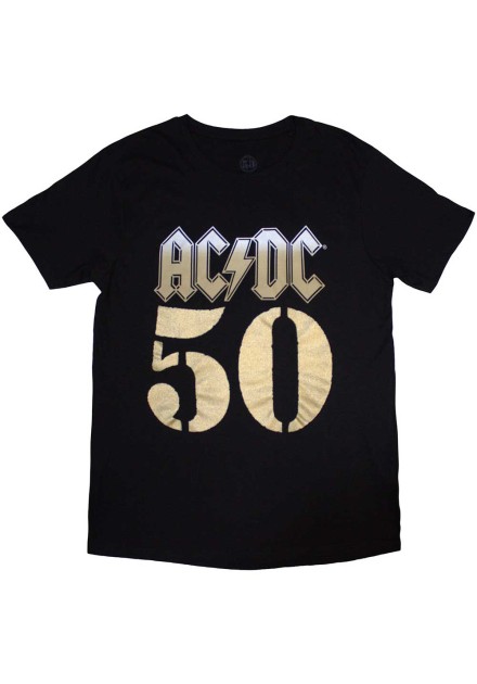 Camiseta ACDC - Logo Dorado 50 años Angus