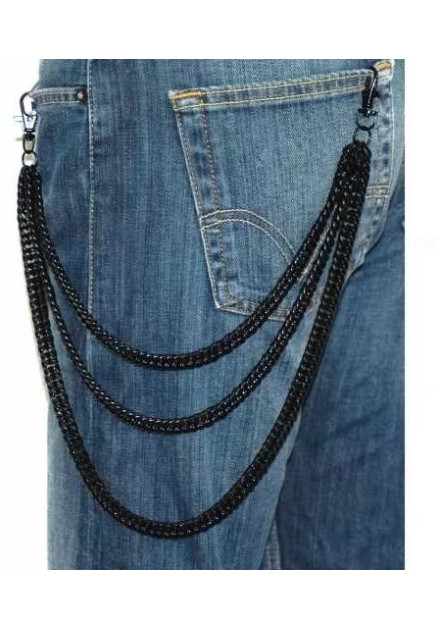 Cadena Negra Triple para Cartera / Llaves