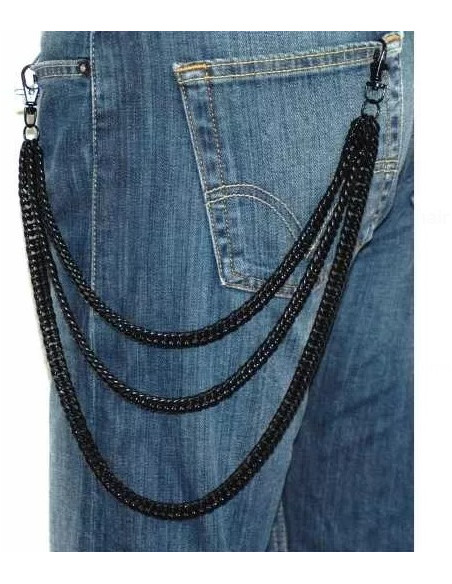 Cadena Negra Triple para Cartera / Llaves