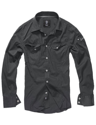 Camisa Botones Negra Ajustada BRANDIT