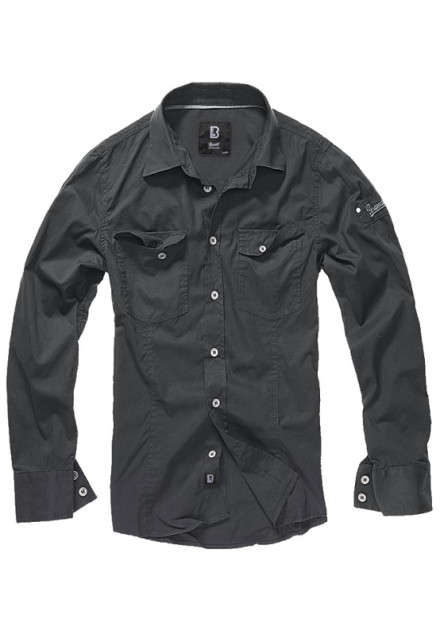 Camisa Botones Negra Ajustada BRANDIT