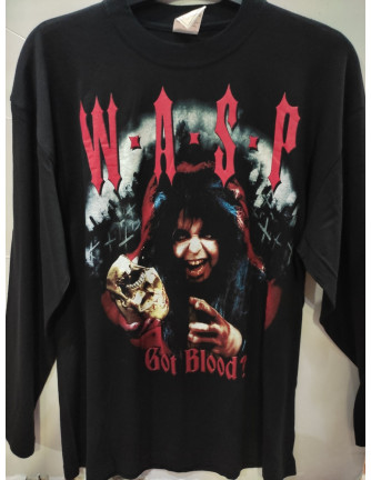 Camiseta WASP - Got Blood Manga Larga