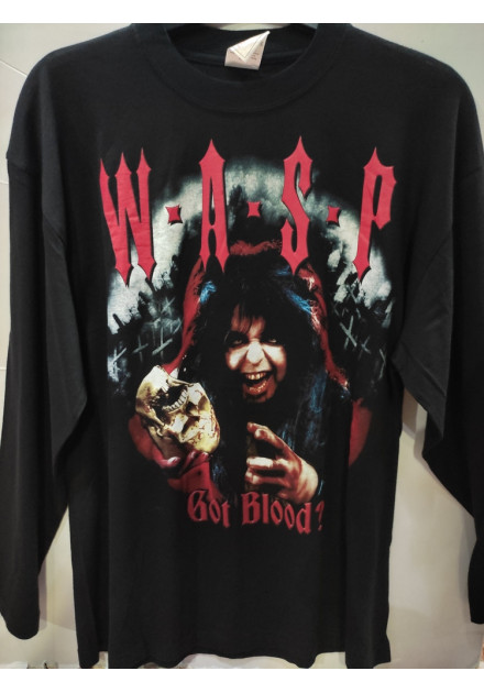 Camiseta WASP - Got Blood Manga Larga