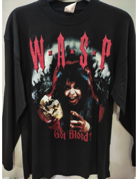 Camiseta WASP - Got Blood Manga Larga