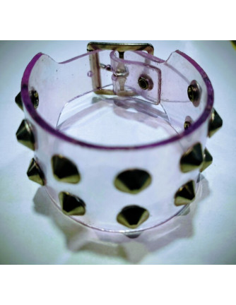 Muñequera cono 2 filas PVC transparente