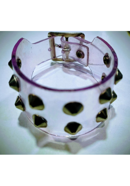 Muñequera cono 2 filas PVC transparente