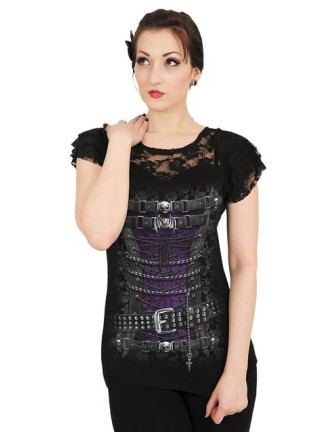 Camiseta Waisted Corset Encaje Chica Spiral