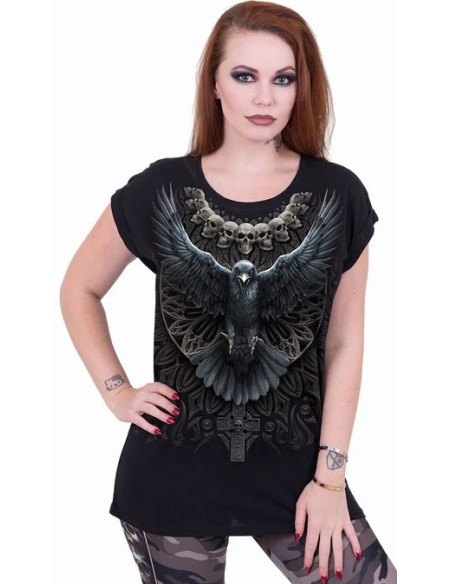 Camiseta RAVEN SKULL Chica Spiral