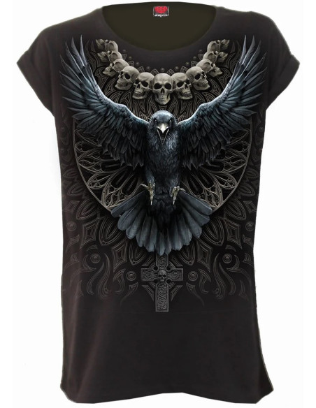 Camiseta RAVEN SKULL Chica Spiral
