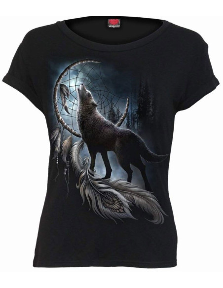Camiseta FROM DARKNESS - Lobo Atrapasueños Chica Spiral