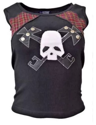 Camiseta Top para chica Calavera Escocesa Tirantes